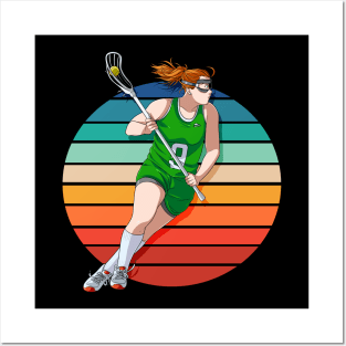 Female Lacrosse Player Lax Girl Women's Sports Gift Posters and Art